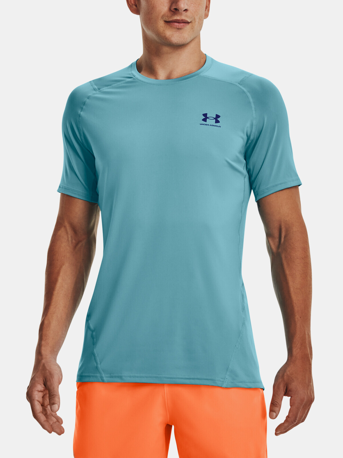 Svetlomodré športové tričko Under Armour UA HG Armour Fitted SS