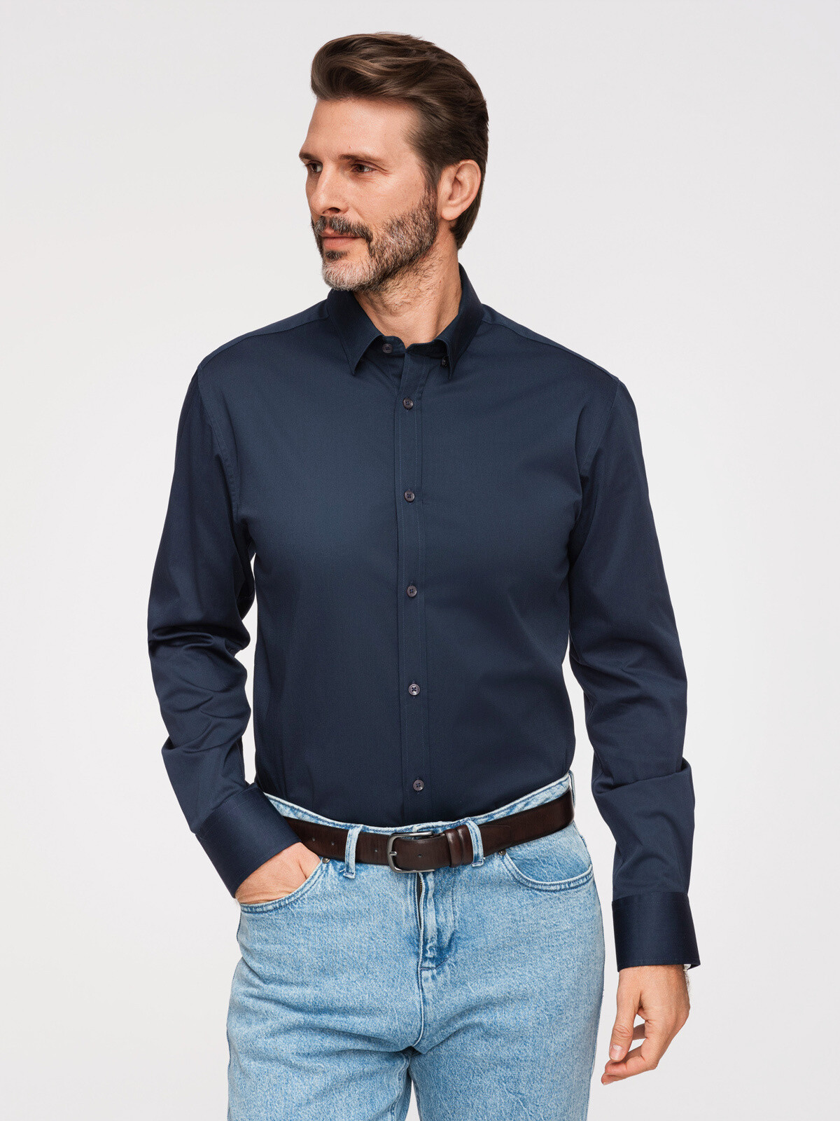 Pánska košeľa Ombre SLIM FIT saténová