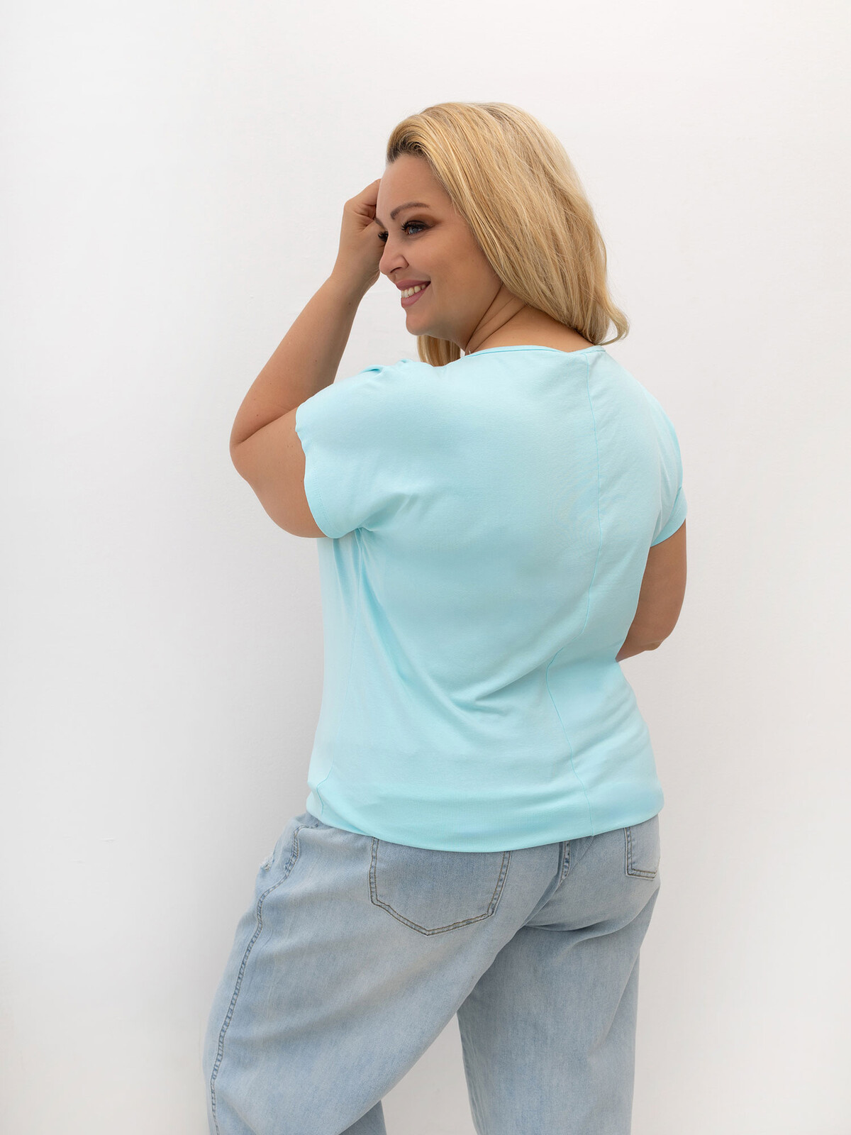 Mätové dámske tričko plus size s nápisom