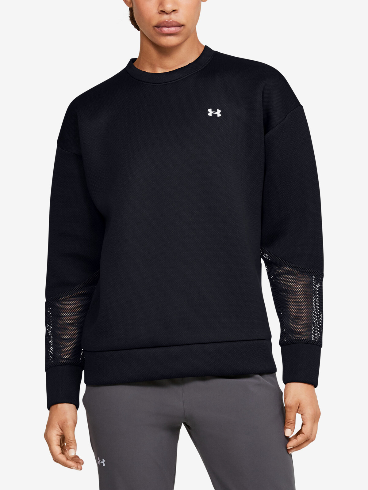 Under Armour dámska mikina Move Crew Mesh Inset-BLK