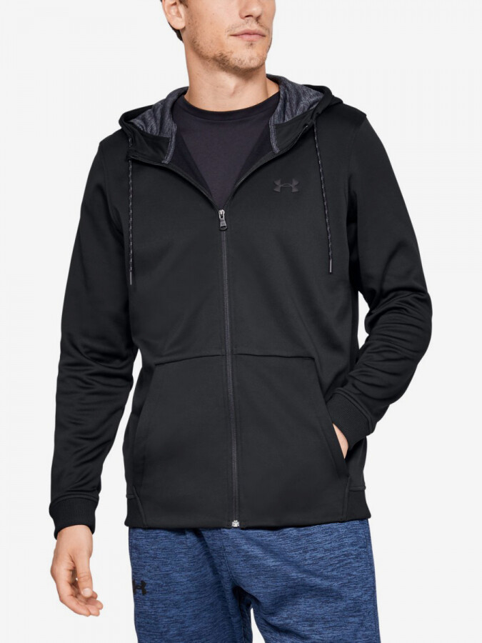 Under Armour Fleece Sweatshirt Fz Hoodie-Blk - Mens