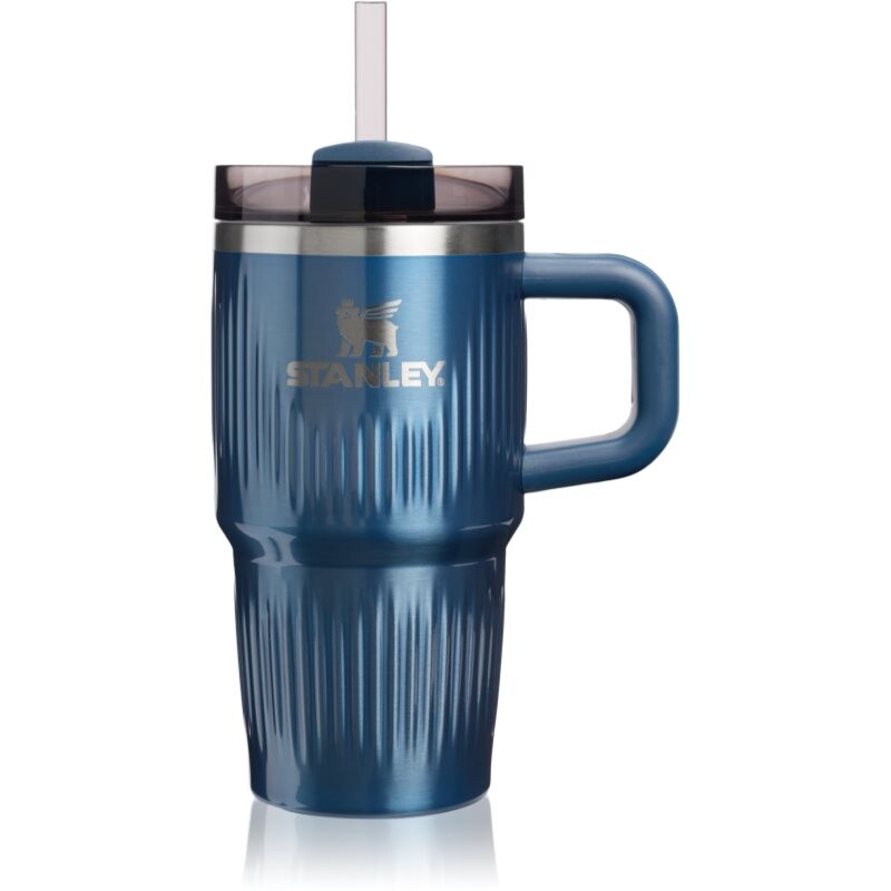 Stanley Quencher H2.O Fluted Tumbler tumbler z nehrdzavejúcej ocele s rúrkou malý Glacial Blue Shine 590 ml