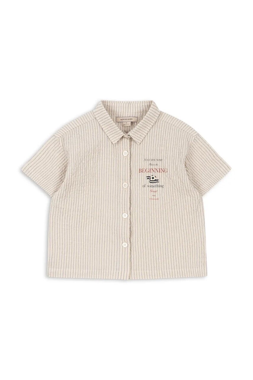Konges Sløjd detská košeľa bavlnená s elastanom ELLIOT SS SHIRT GOTS