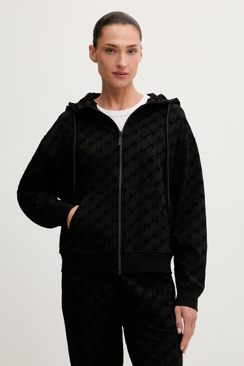 HUGO mikina loungwear dámska s bavlnou FLOKKY_JACKET