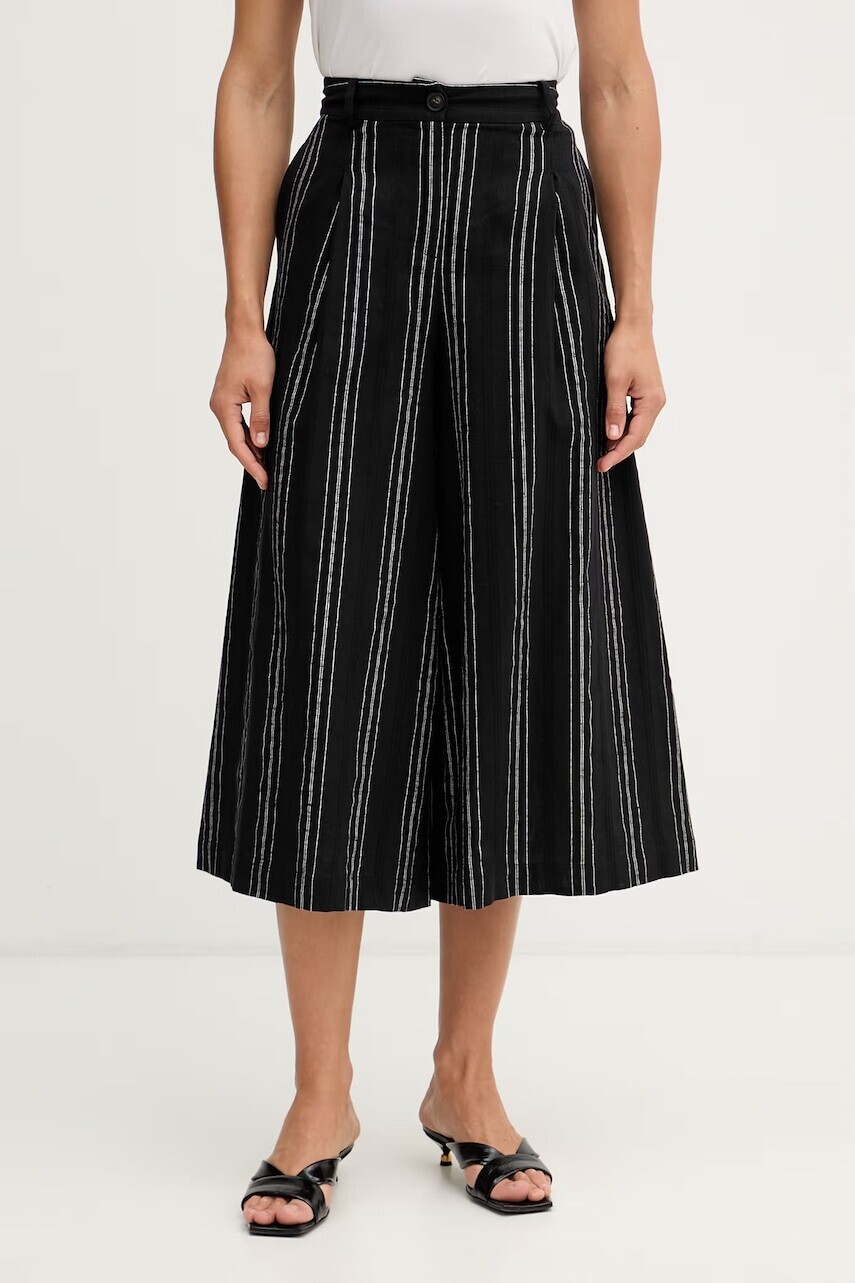 United Colors of Benetton nohavice culottes dámske s ľanom