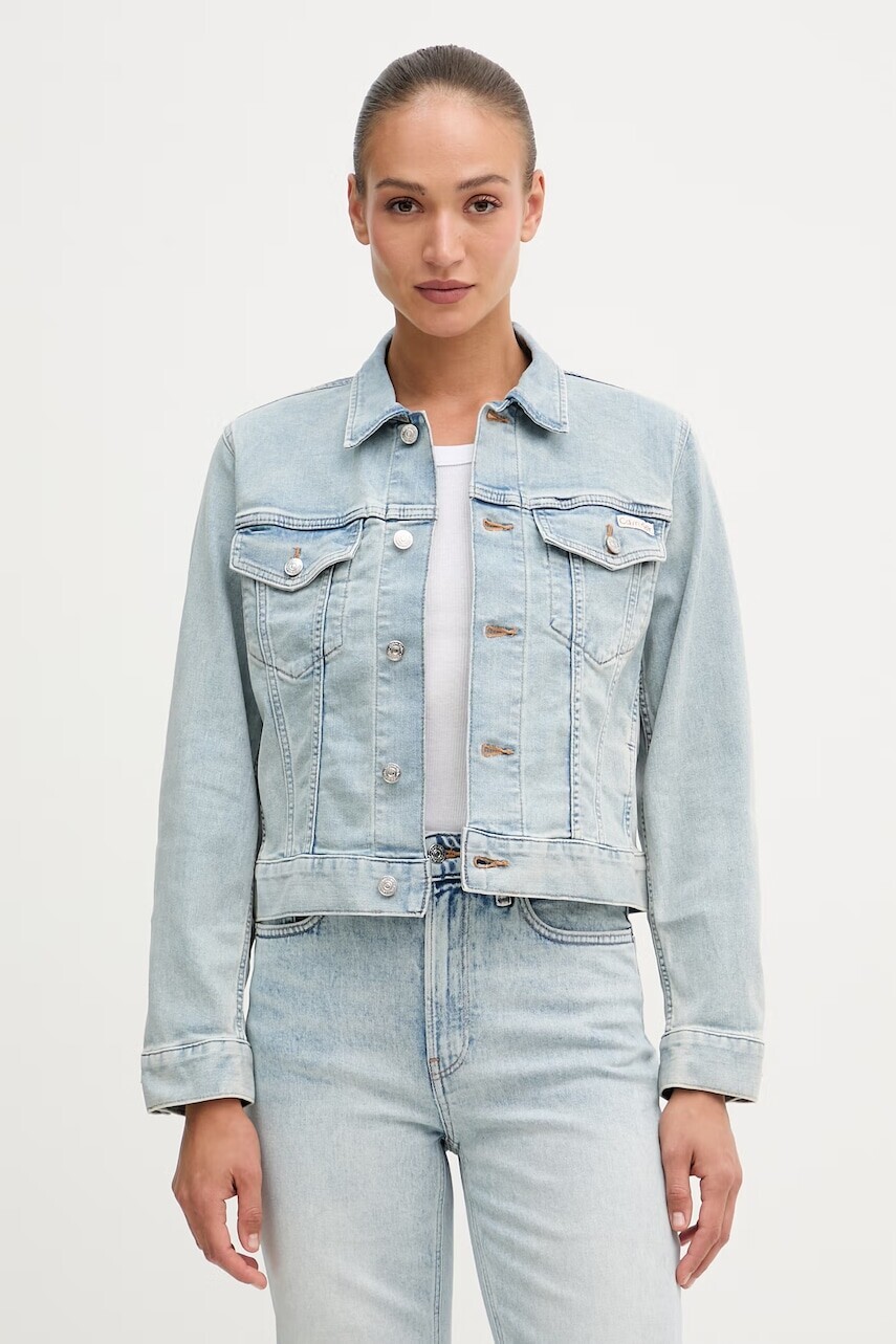 Calvin Klein Jeans džínsová bunda dámska s bavlnou