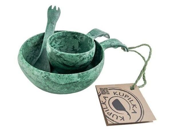 Kupilka Junior SET miska 330 ml + kuksa 120 ml + spork 165 - Conifer (GREEN) 6430014972828