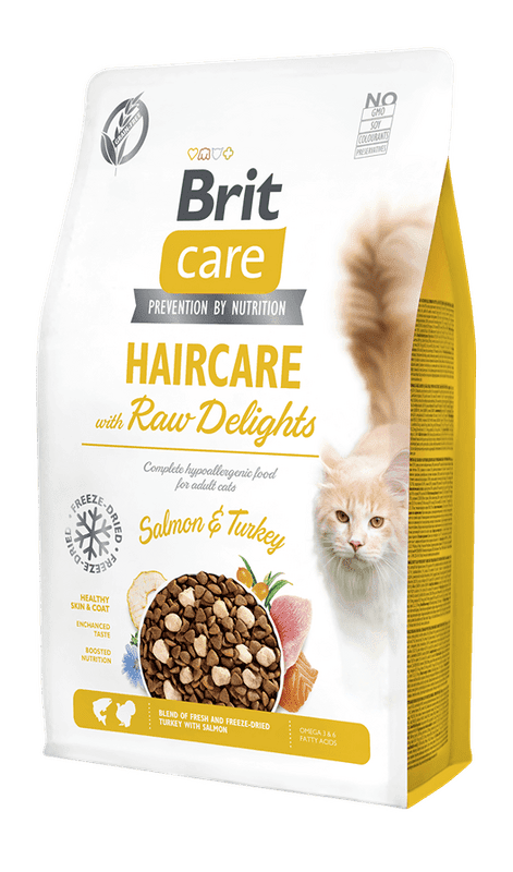 Brit Care Cat Haircare with Raw Delights 2 kg