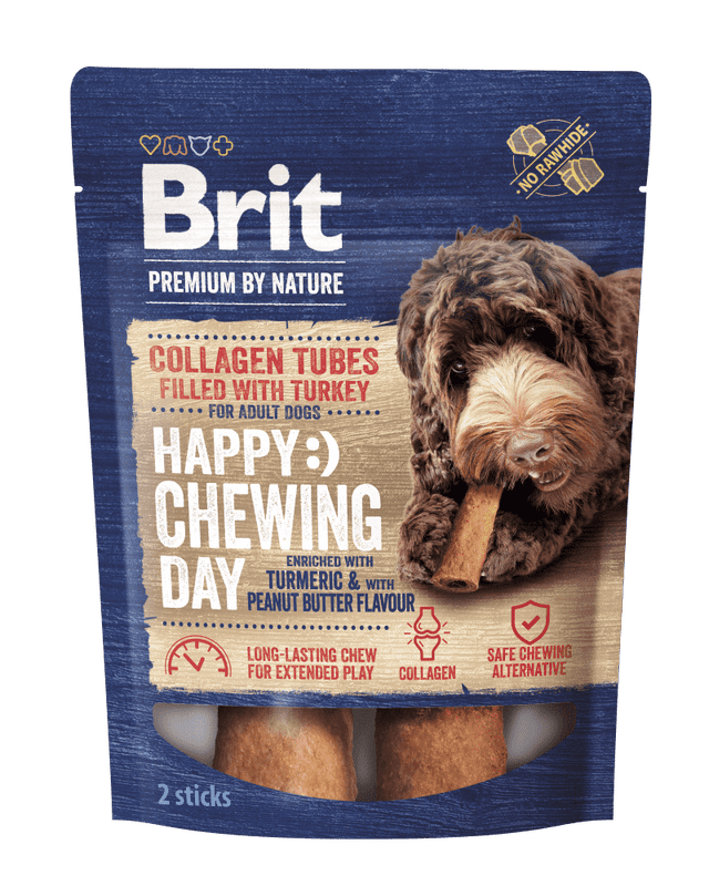 Brit Premium by Nature Collagen Chews Tubes filled with Turkey 15cmx20mm 2 ks