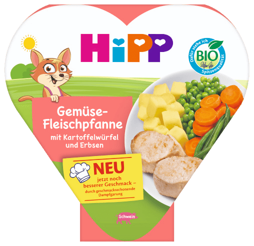 HIPP BIO Zeleninovo-mäsová zmes s nakrájanými zemiakmi a hráškom 250 g