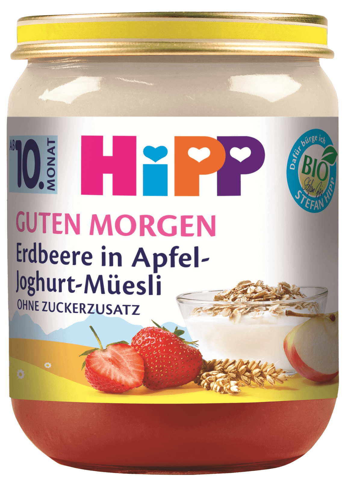 HIPP BIO Müsli s jablkom, jahodami, jogurtom 160 g
