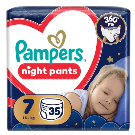 PAMPERS Plienkové nohavičky, Pants Night Veľkosť 7, 35 ks