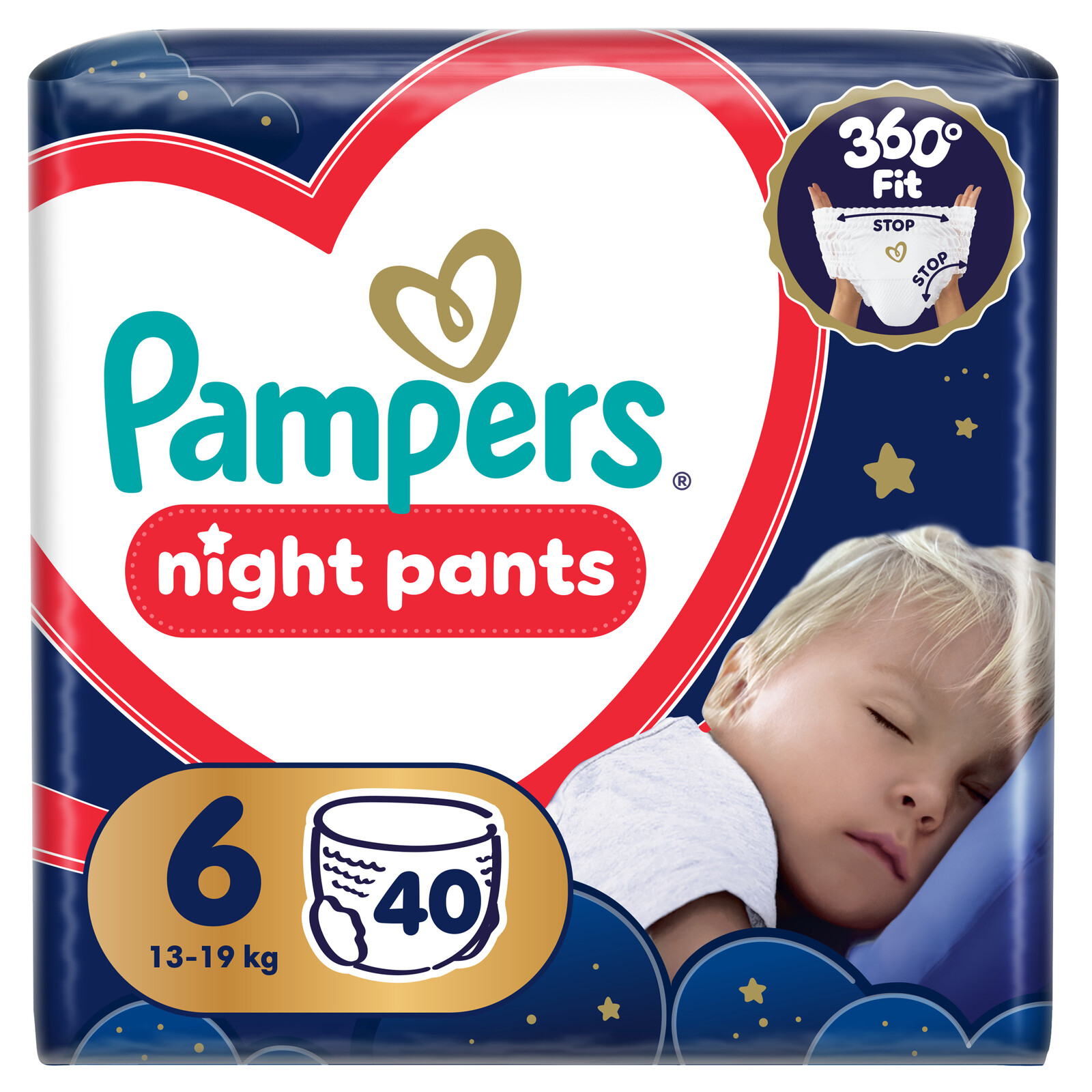 PAMPERS Plienkové nohavičky, Pants Night Veľkosť 6, 40 ks