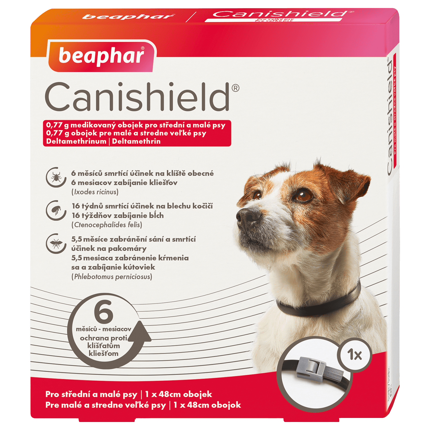 BEAPHAR Antiparazitný obojok Canishield pre malé a stredné psy 48cm