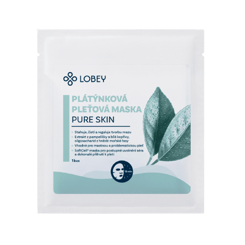 LOBEY Čistiaca plátienková maska ​​na pleť Pure Skin