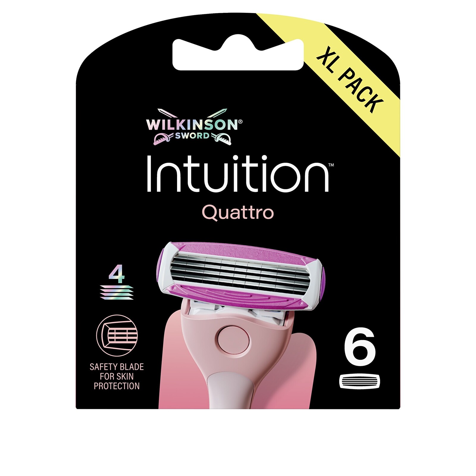 Wilkinson Sword Náhradná hlavica Intuition Quattro 6 ks