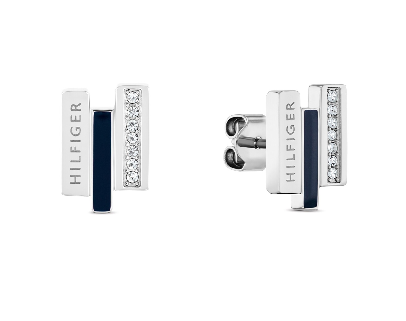 Tommy Hilfiger Moderné oceľové náušnice s kryštálmi Layered 2780843