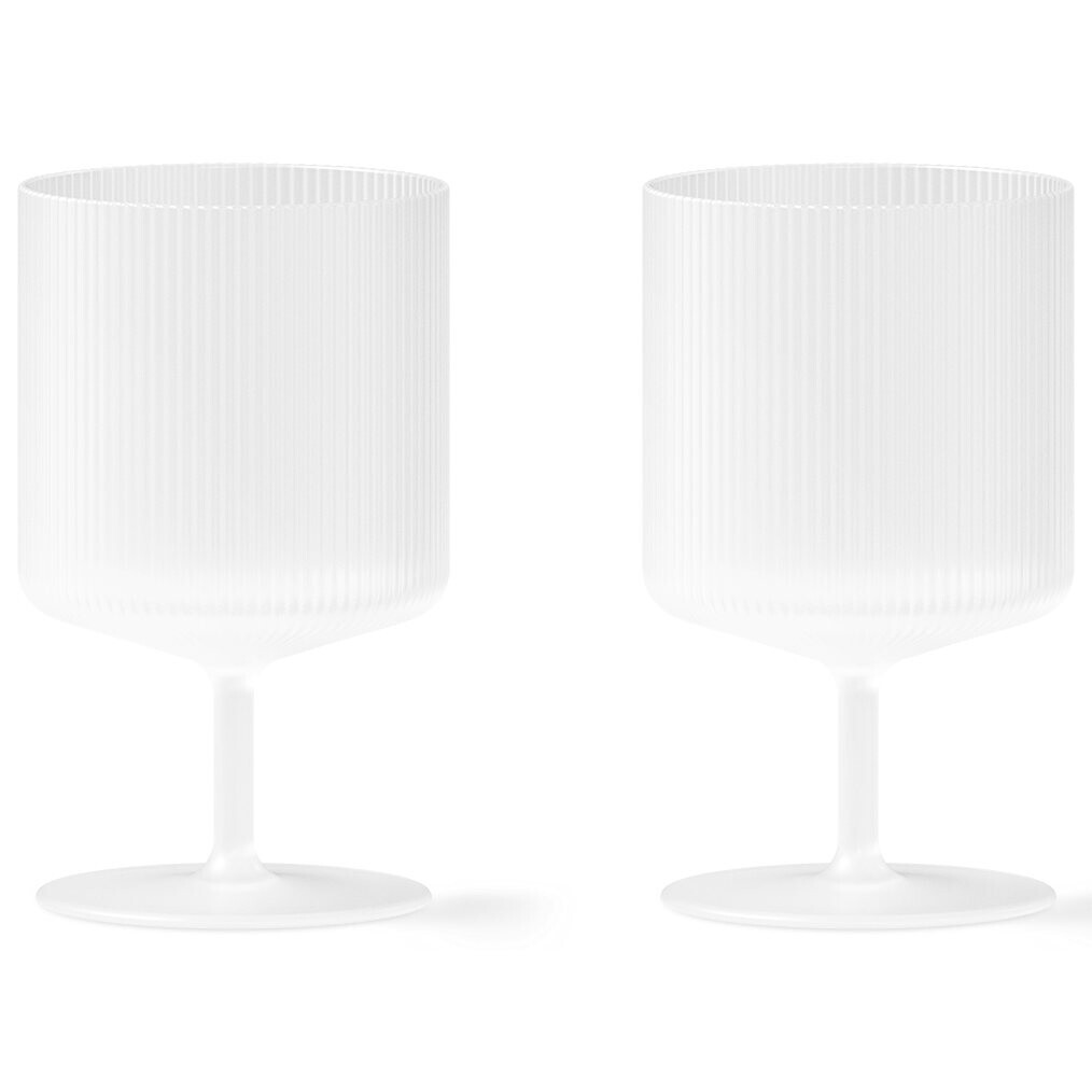 Poháre na víno RIPPLE 270 ml, sada 2 ks, biela, ferm LIVING