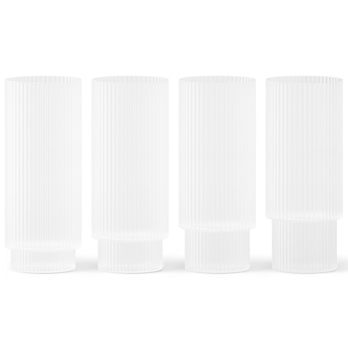 Pohár na long drink RIPPLE 300 ml, sada 4 ks, biela, ferm LIVING