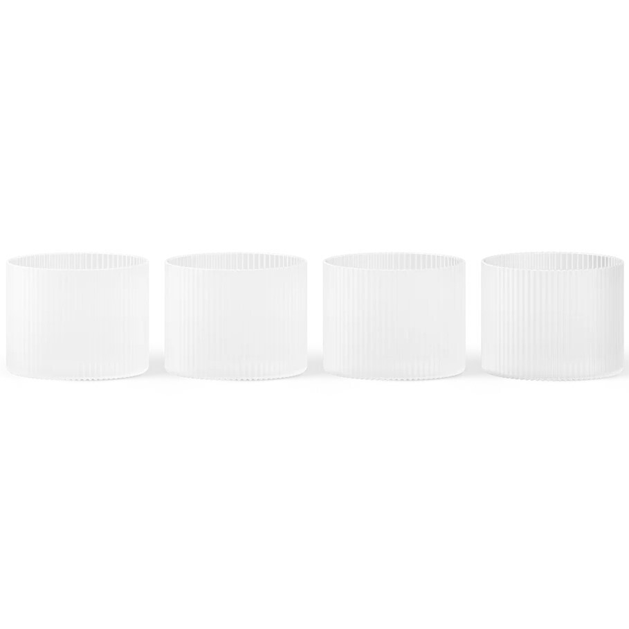 Pohár RIPPLE 200 ml, sada 4 ks, biela, ferm LIVING