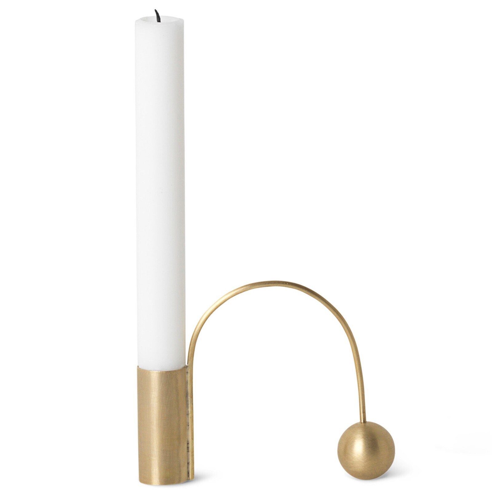 Svícen na kónickou svíčku BALANCE 11 cm, mosadz, ferm LIVING