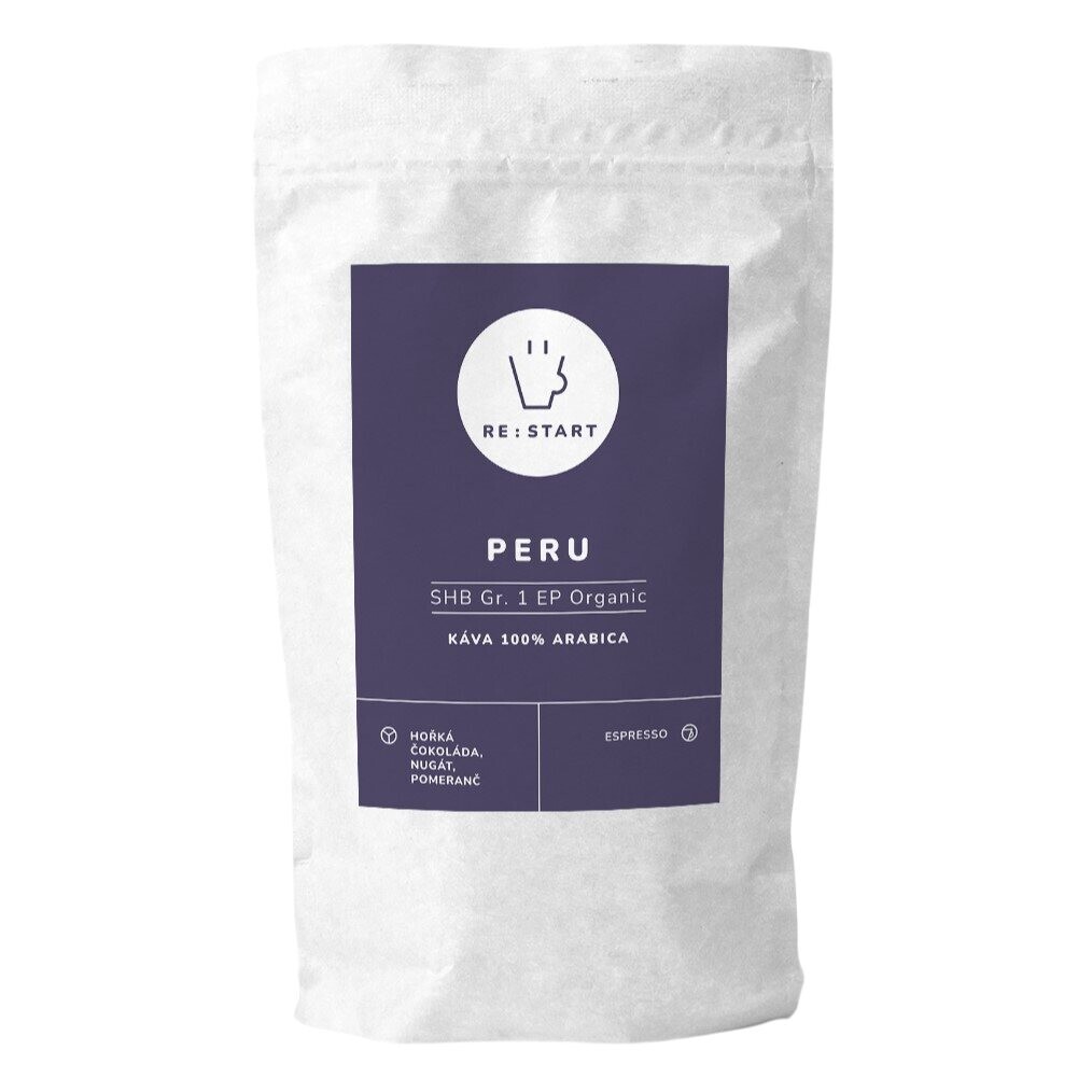 Zrnková káva PERU - SHB GR.1 ORGANIC 1 kg, RE:START