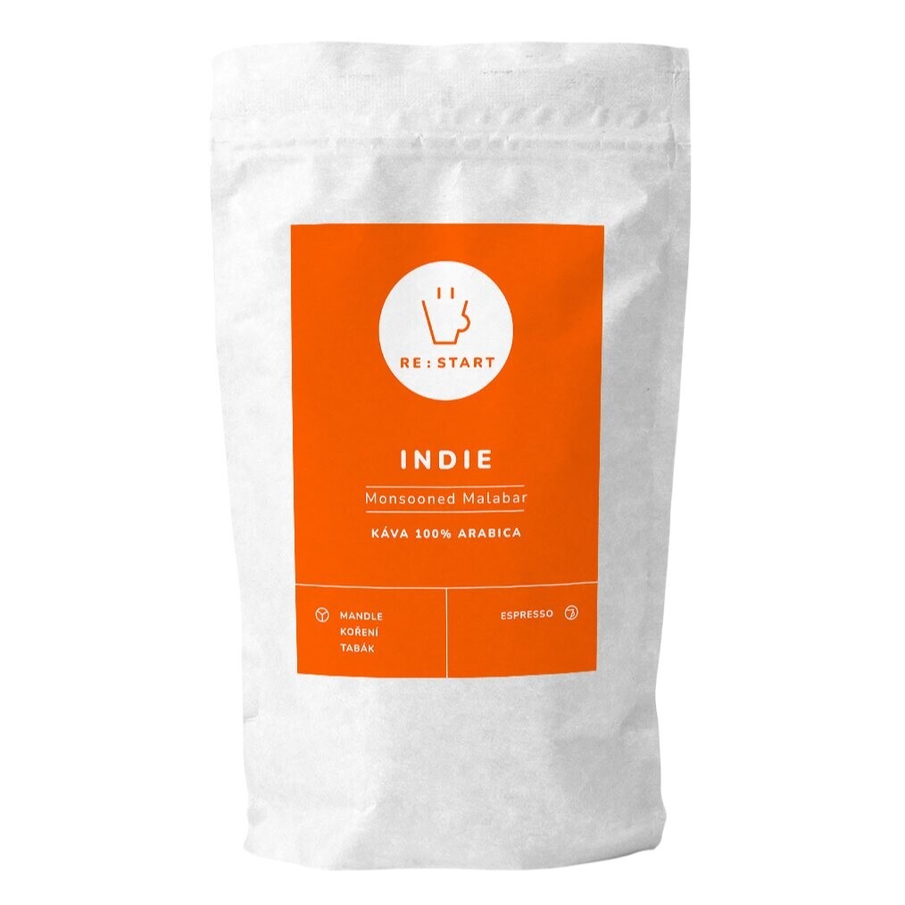 Zrnková káva INDIA - MALABAR AA ASPINWAL 250 g, RE:START