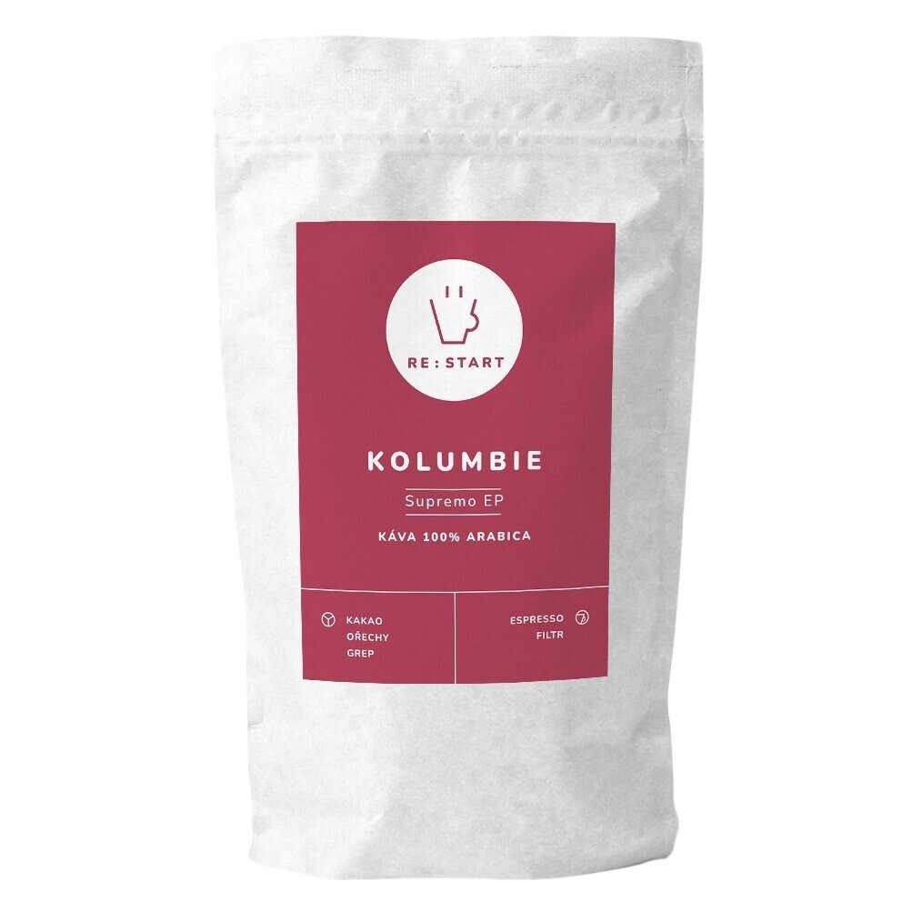 Zrnková káva KOLUMBIA - SUPREMO EP 250 g, RE:START