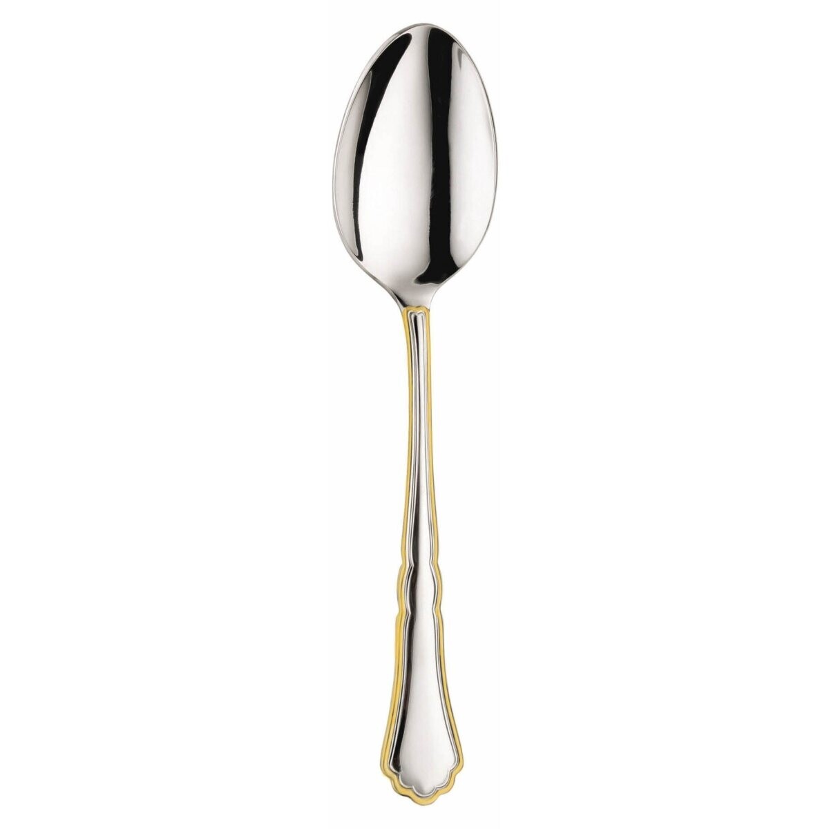 Lyžička na kávu SETTECENTO GOLD FILET 11 cm, strieborná / zlatá, nerezová oceľ, Pintinox