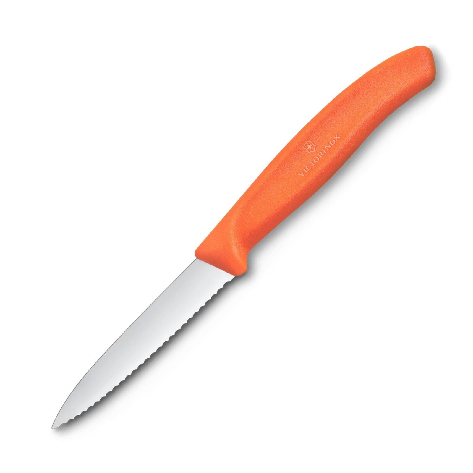 Nôž na krájanie / lúpanie SWISS CLASSIC 8 cm, vrúbkovaný, oranžová, plast, Victorinox