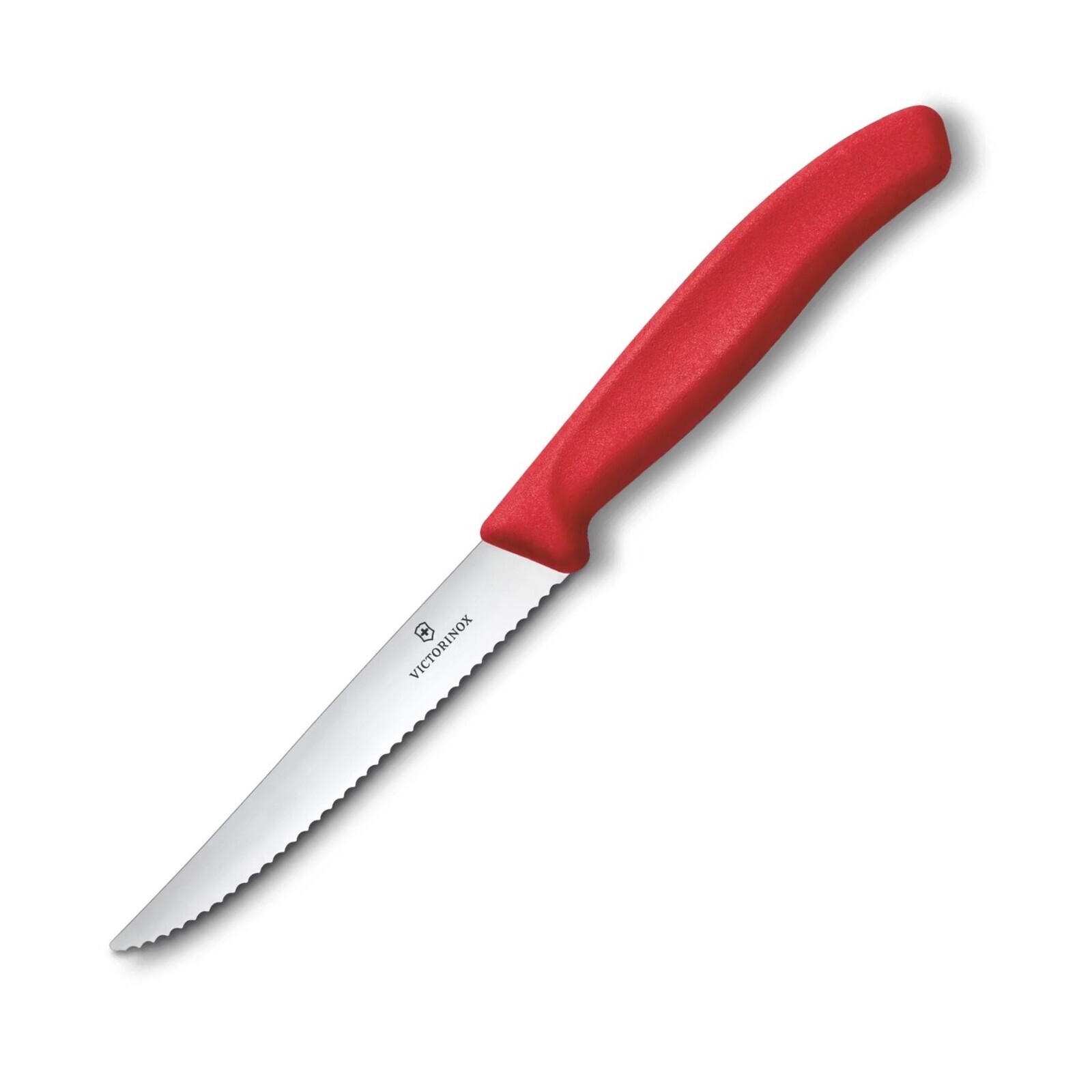 Nôž na steak SWISS CLASSIC 11 cm, vrúbkovaný, červená, plast, Victorinox
