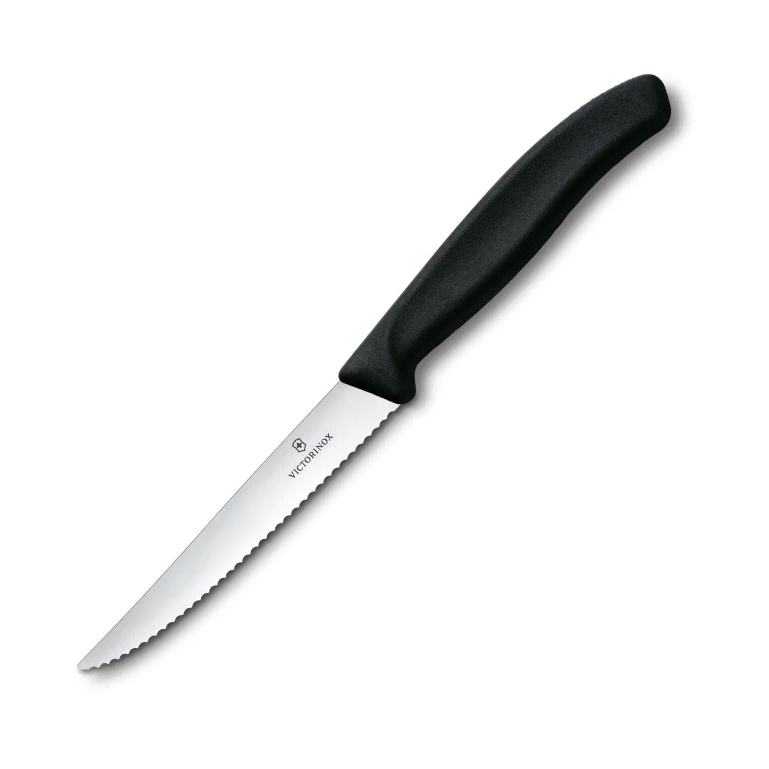 Nôž na steak SWISS CLASSIC 11 cm, vúbkovaný, čierna, plast, Victorinox