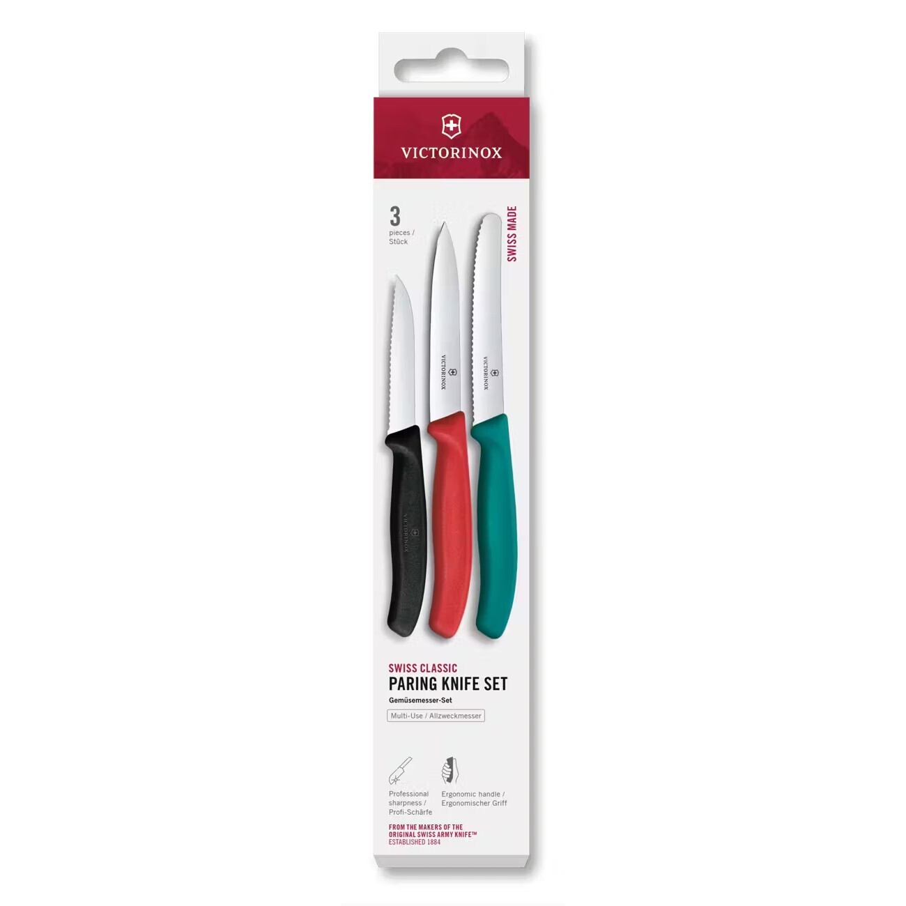 Sada nožov SWISS CLASSIC, sada 3 ks, viacfarebná, plast, Victorinox