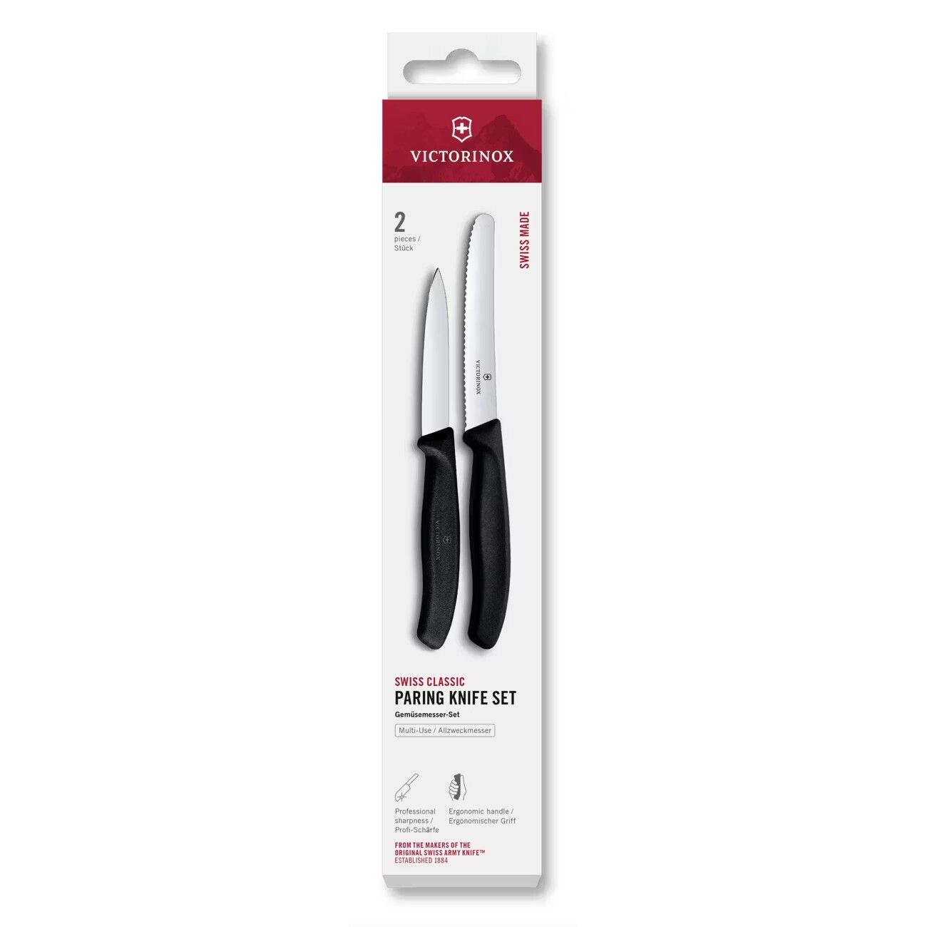 Sada nožov SWISS CLASSIC 8 a 11 cm, sada 2 ks, čierna, plast, Victorinox