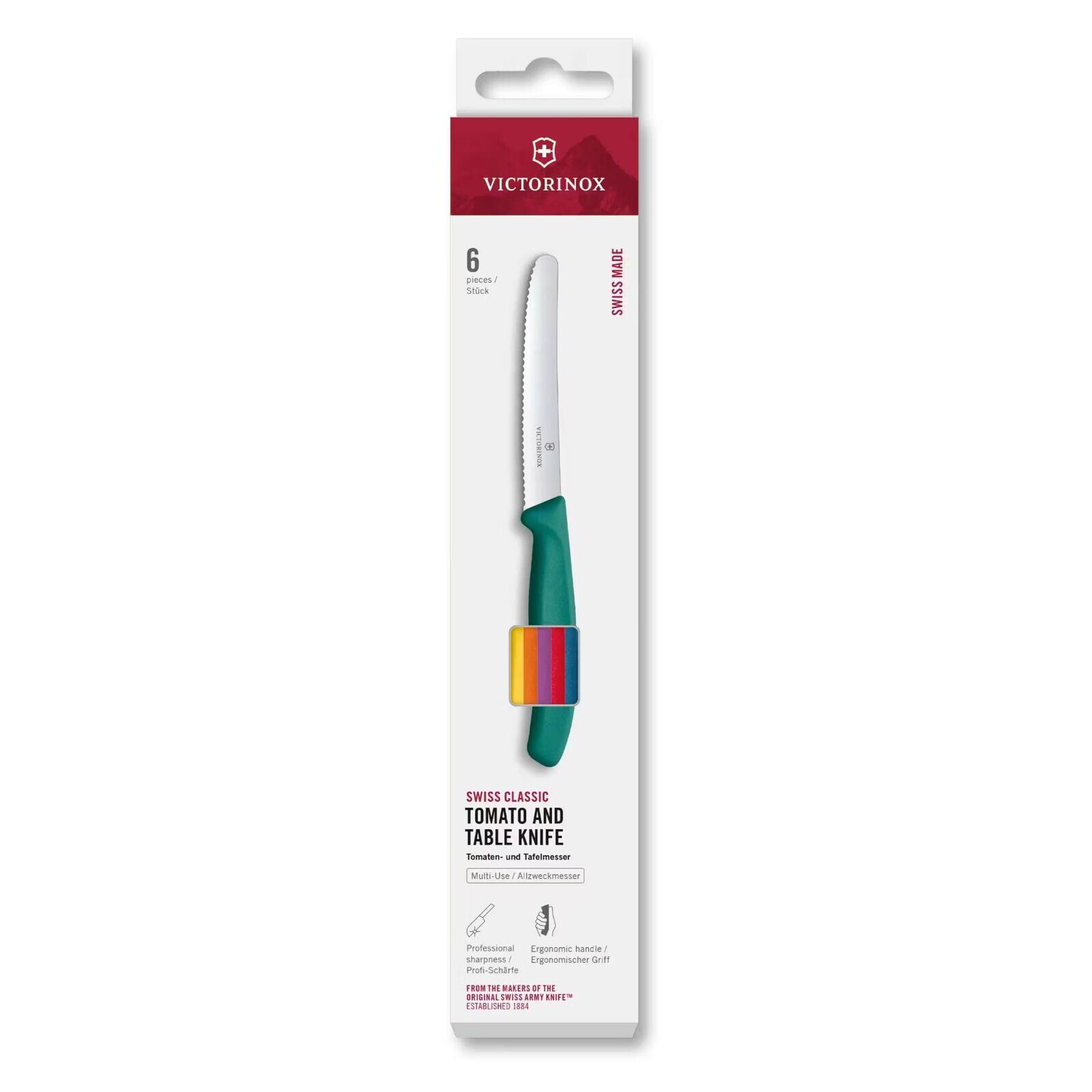 Sada nožov SWISS CLASSIC 11 cm, sada 6 ks, viacfarebná, plast, Victorinox