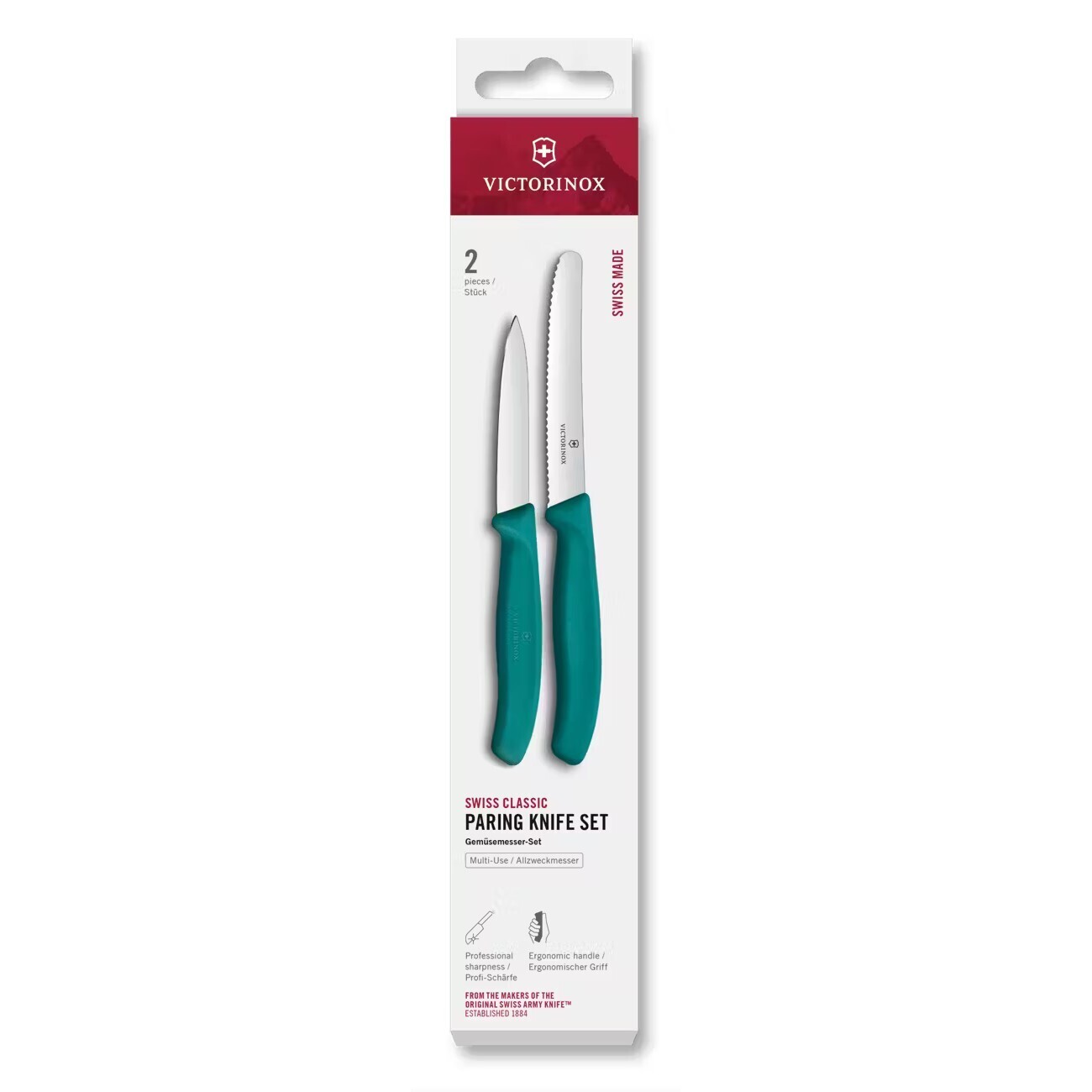 Sada nožov SWISS CLASSIC 8 a 11 cm, sada 2 ks, zelená, plast, Victorinox
