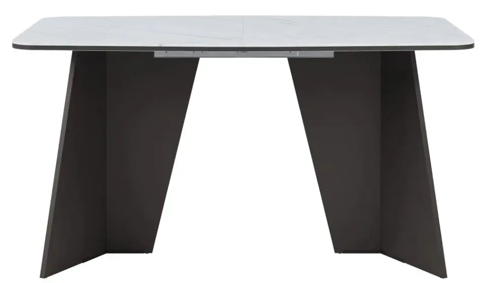 Jídelní rozkládací stůl Monza 156/206 cm černý/mramor