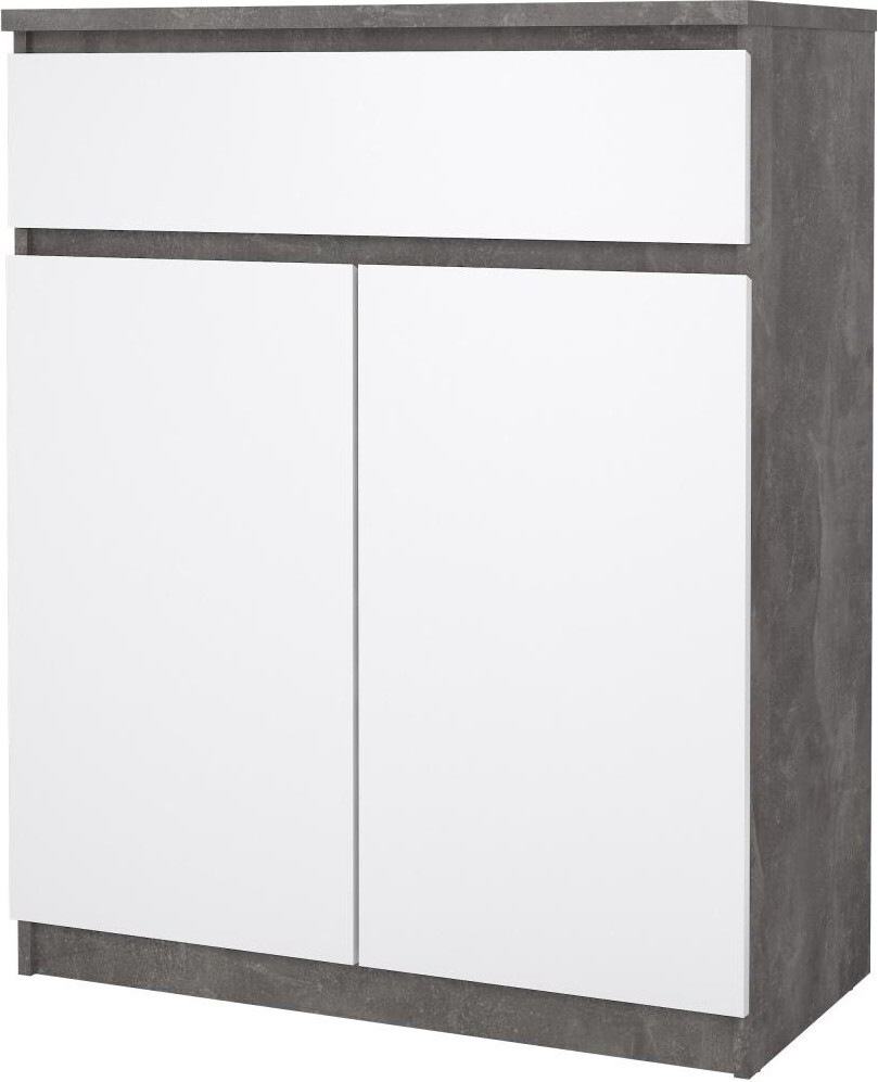Komoda Simplicitous 234 80 cm beton/bílá lesk