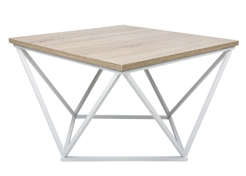 Konferenční stolek Curved 60 cm bílý/dub tmavý