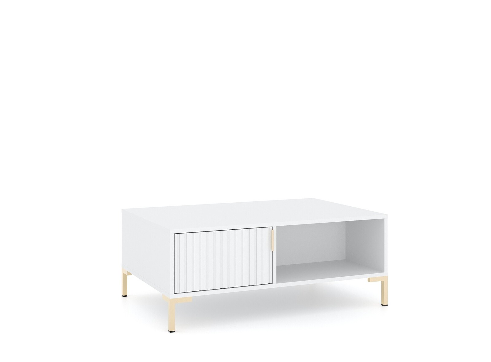 Konferenční stolek Flinn 100 cm bílý/zlatý