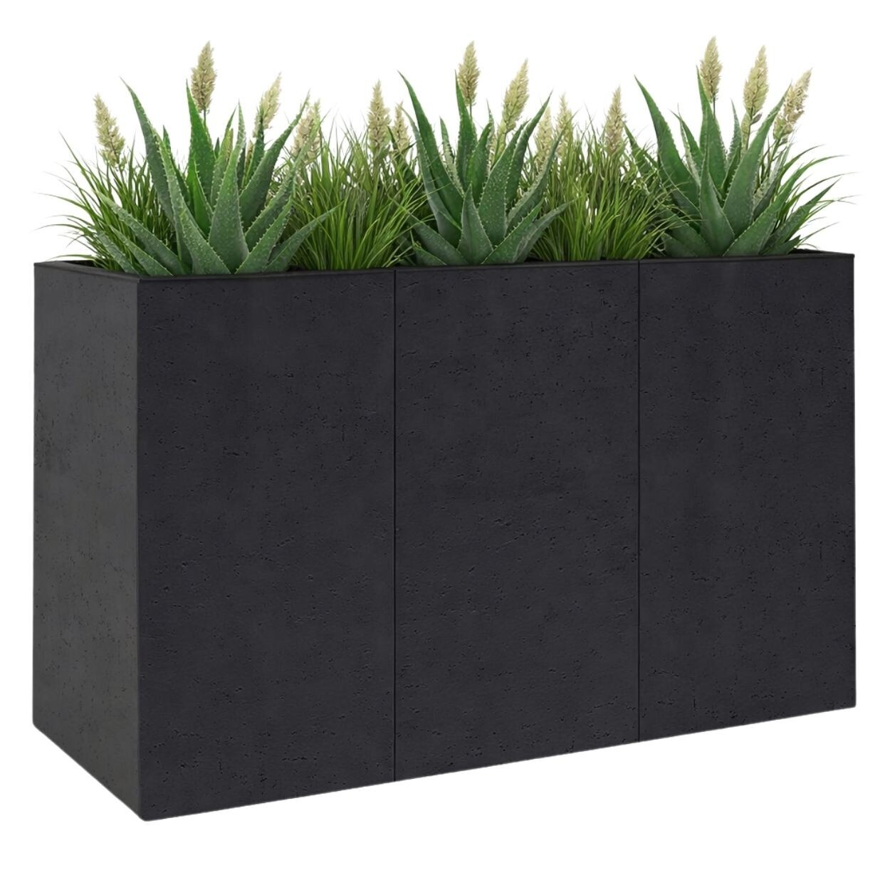 Květináč na kolečkách BETONIQUE 90x60 cm černý beton II