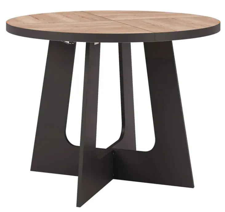 Rozkládací jídelní stůl Belagio 110/160 cm černý/dub Halifax