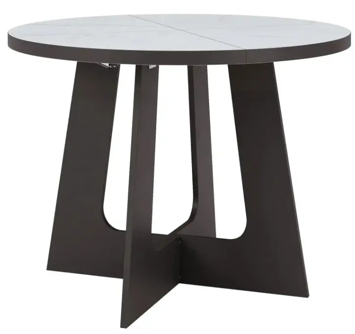 Rozkládací jídelní stůl Belagio 110/160 cm černý/mramor