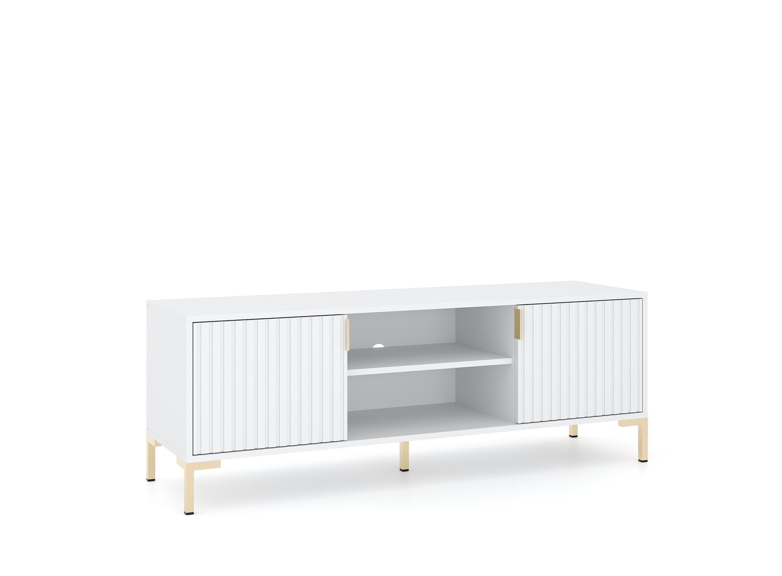 TV stolek Flinn 140 cm bílý/zlatý
