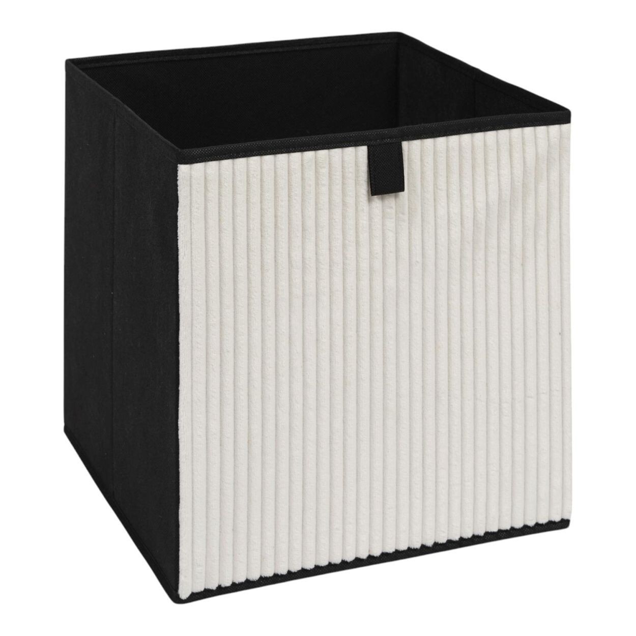 Úložný box CORDUROY 30x30 cm krémový/černý