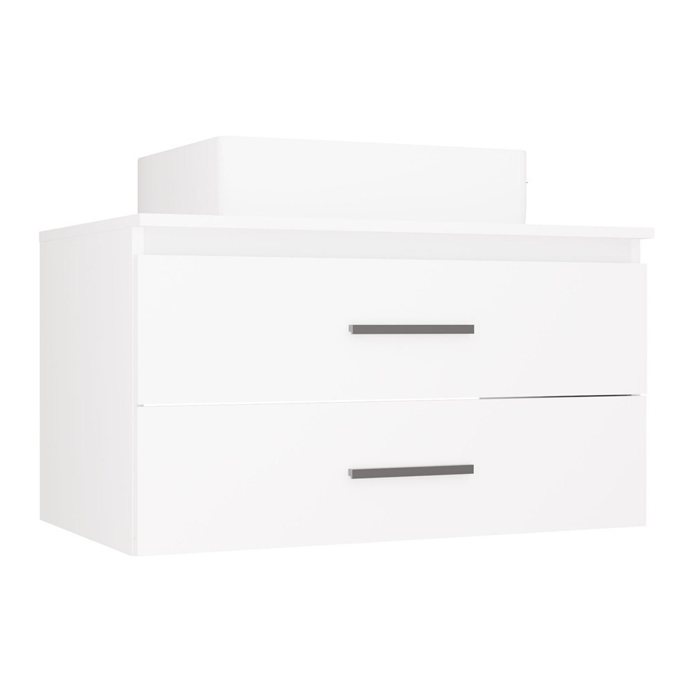 Závěsná skříňka s deskou a umyvadlem Nel 2S 80 cm bílá