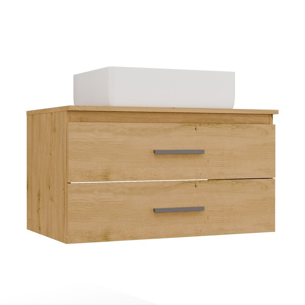 Závěsná skříňka s deskou a umyvadlem Nel 2S 80 cm dub Artisan