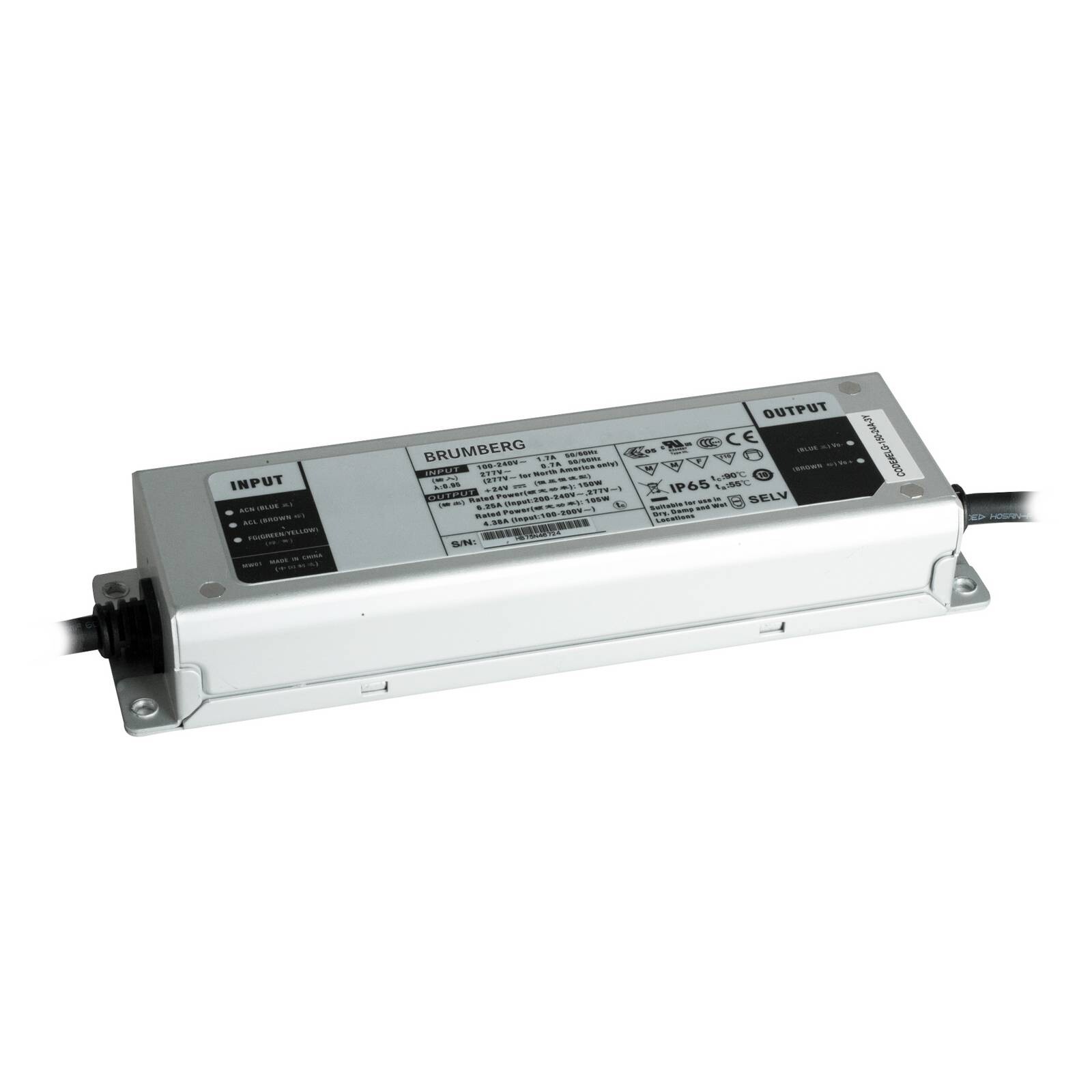 Napájací zdroj BRUMBERG LED 24 V DC, s prepínateľným výkonom, 1 – 150 W