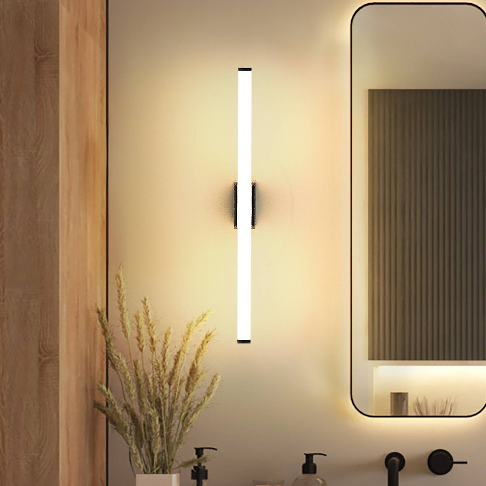LED nástenné svetlo VINA M, čierna, šírka 60 cm, IP44, CCT