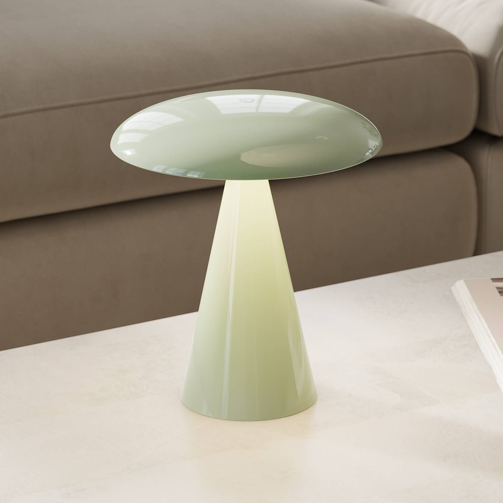 Stolová LED lampa Beacon s LED a akumulátorem, Kinoko, zelená, 27 cm, CCT